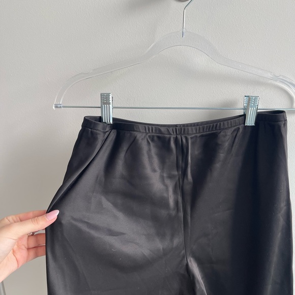 Reformation Gale Satin Mid Rise Bias Pant Black - Picture 5 of 6